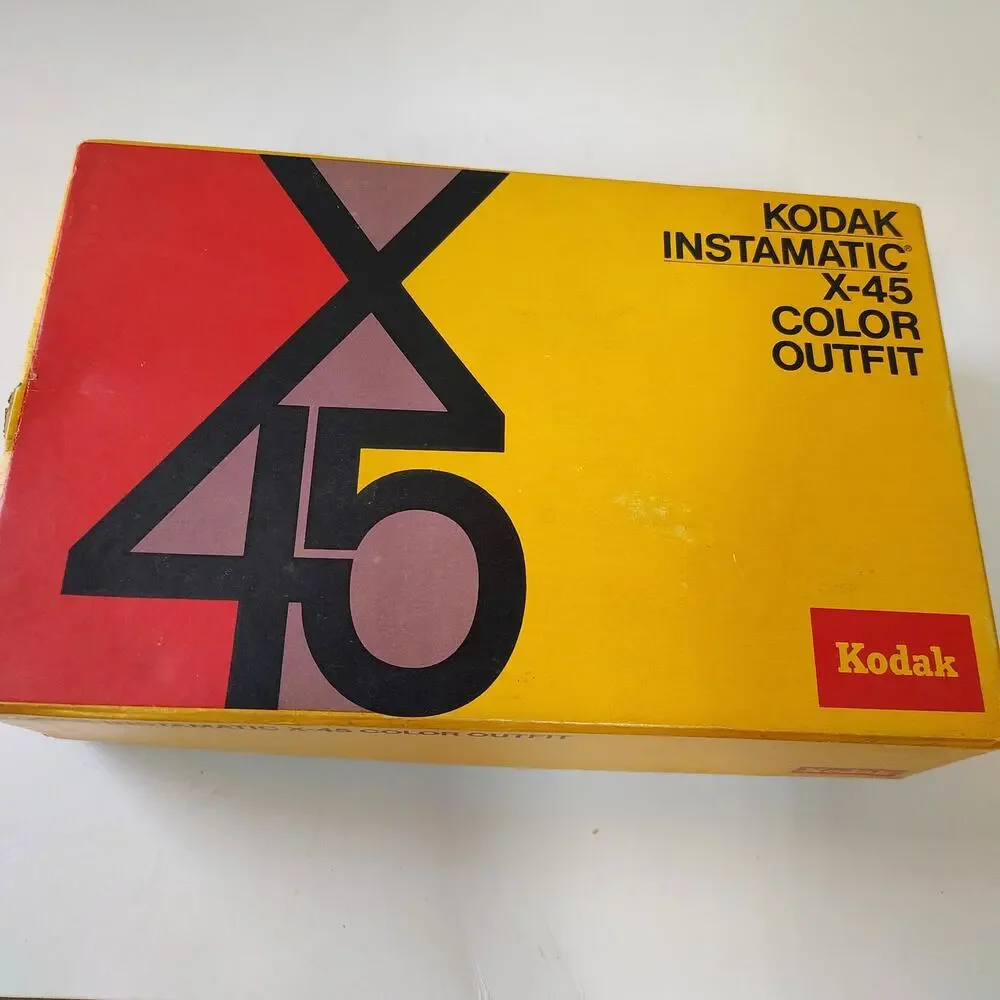 Kodak Instamatic X-45 Camera Outfit Vintage w Box Flash Film Retro Kit